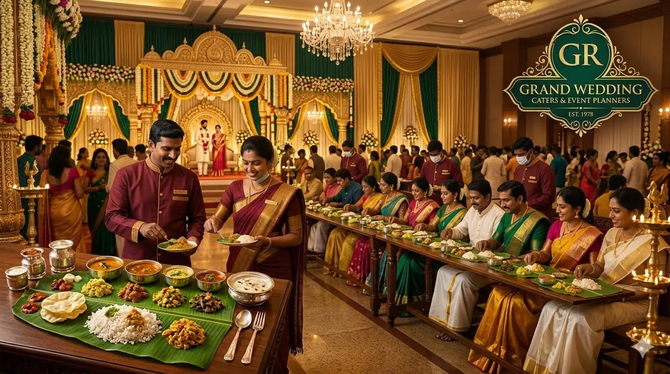 Luxury wedding catering setup by GR Grand Wedding Caters & Event Planners in Chennai